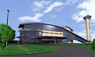 AECC architect's impression of the new frontage with observation tower